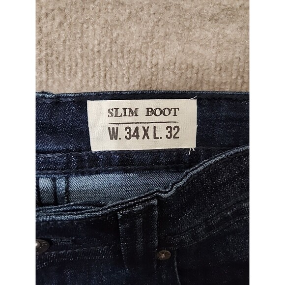 TK Axel Slim Bootcut Jeans Mens 34x32 Blue Dark Wash Stretch NEW - Picture 11 of 13